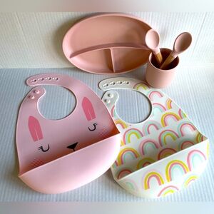 Silicone feeding baby set
